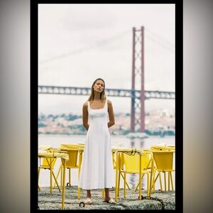 LINEN STRAPPY MIDI DRESS